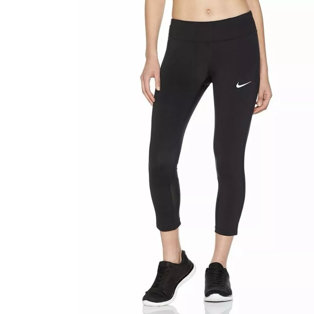 Nike Dri-FIT Cropped Leggings Black Athletic Workout Running Pants Womens XS